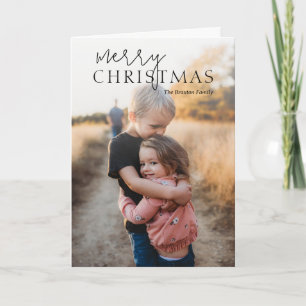 Duo Font Typography Photo Modern Christmas Holiday Card