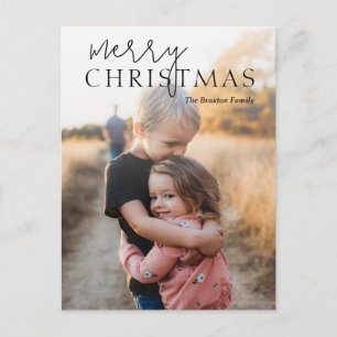 Duo Font Typography Photo Modern Christmas Holiday Postcard