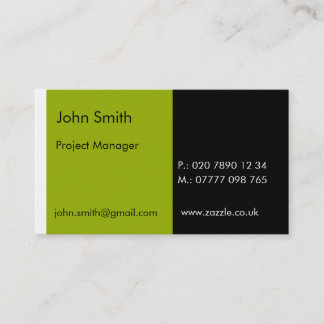 Duo - Green & Black (2" x 3.5") Business Card