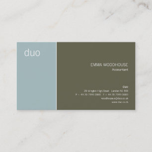 Duo Light Blue & Dark Olive Business Card