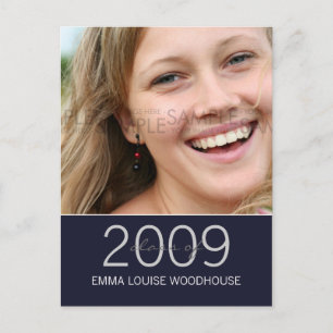 "Duo" Midnight Blue Graduation Invitation