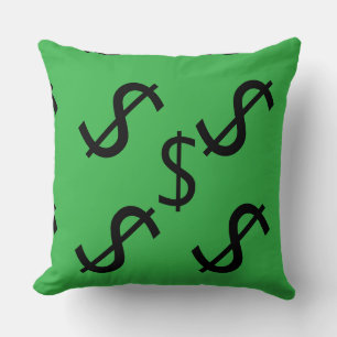 Duo Tone Dollar $ign Green Red Cushion