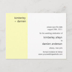"Duo" Vanilla Save the Date Postcard