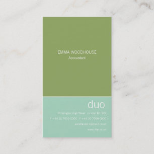 Duo Vertical Aqua & Green Business Card