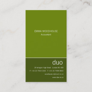 Duo Vertical May Green Business Card