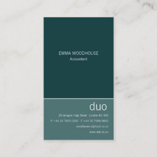 Duo Vertical Teal Business Card