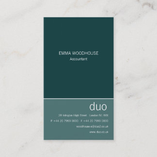 Duo Vertical Teal Business Card