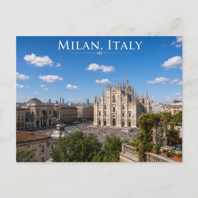 Duomo Cathedral City Skyline Postcard (Front)