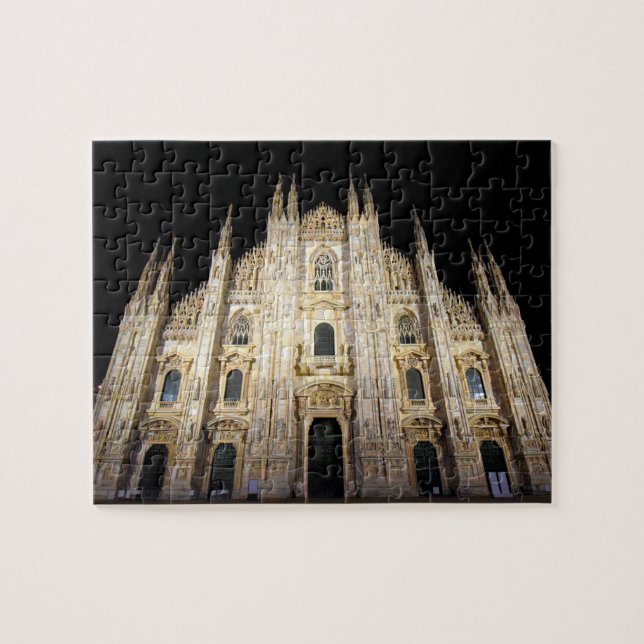 Duomo di Milano at Night - 8x10 - 110 pc Jigsaw Puzzle (Horizontal)