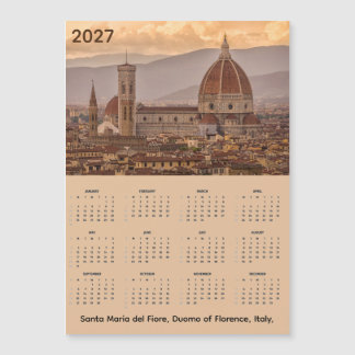 Duomo Florence Italy 2027 Calendar Magnetic Card