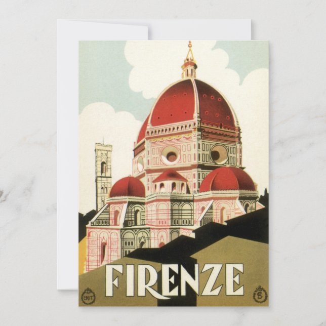 Duomo in Firenze Florence Italy Vintage Travel Art Invitation (Front)