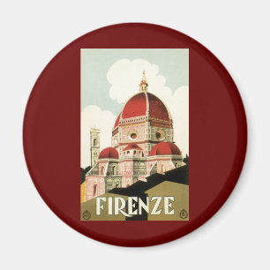 Duomo in Firenze Florence Italy Vintage Travel Art Magnet