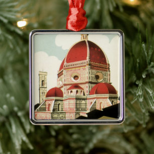 Duomo in Firenze Florence Italy Vintage Travel Art Metal Tree Decoration