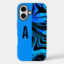 Duotone Block and Swirl Blue