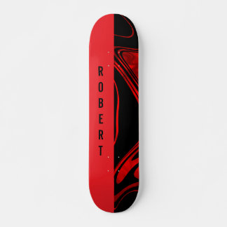 Duotone Block and Swirl Red Skateboard