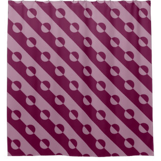 Duotone Diagonal Half Circles Custom Colours Shower Curtain