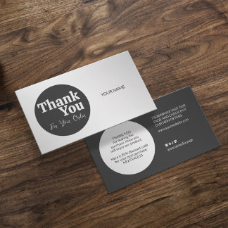 Duotone elegant gray white Thank you card