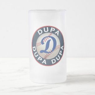 Dupa Baseball logo Frosted Glass Beer Mug