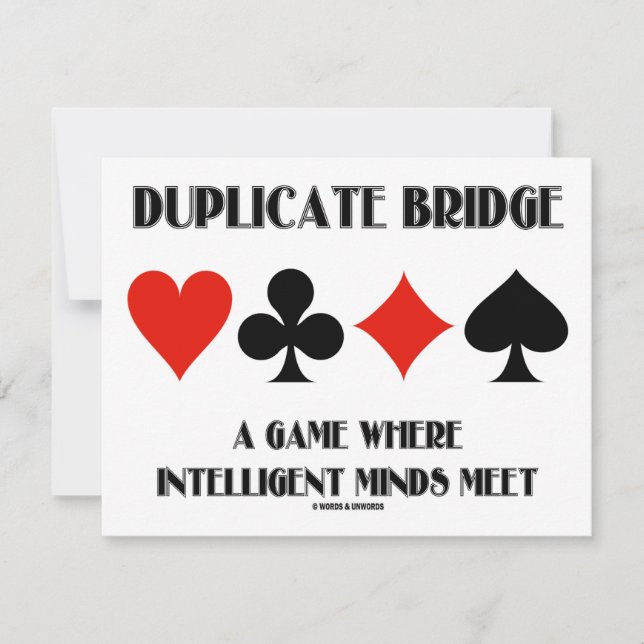 Duplicate Bridge A Game Intelligent Minds Meet Invitation (Front)
