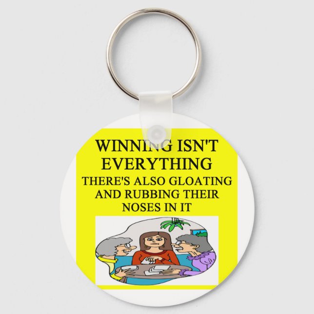 duplicate bridge and game players joke key ring (Front)