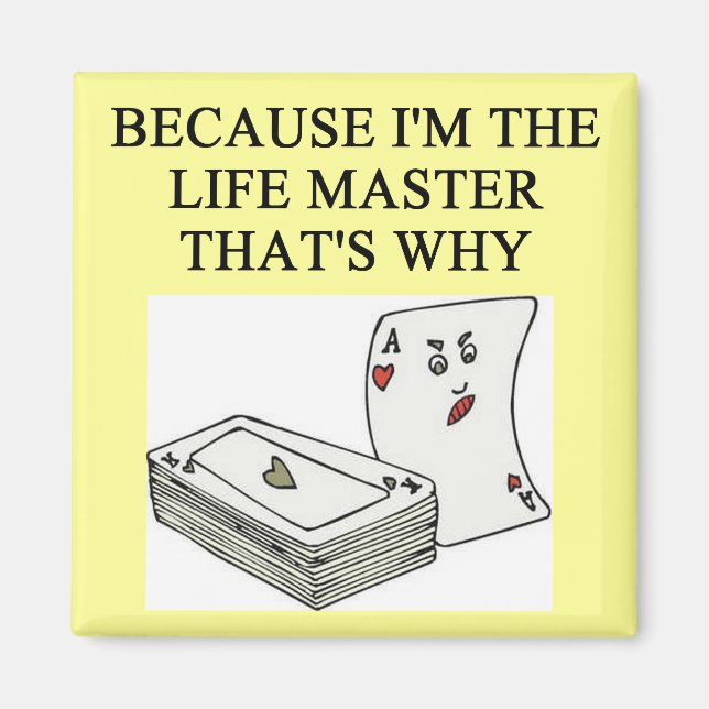 duplicate bridge expert joke magnet (Front)