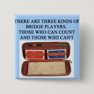 duplicate bridge game player 15 cm square badge