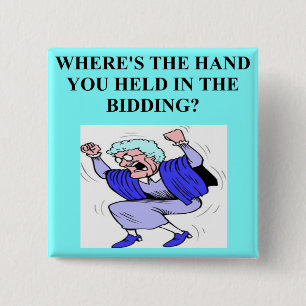 duplicate bridge game player 15 cm square badge