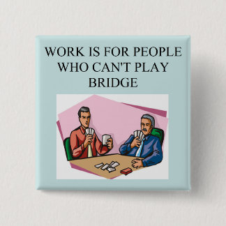 duplicate bridge game player 15 cm square badge
