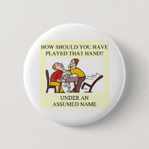 duplicate bridge game player 6 cm round badge