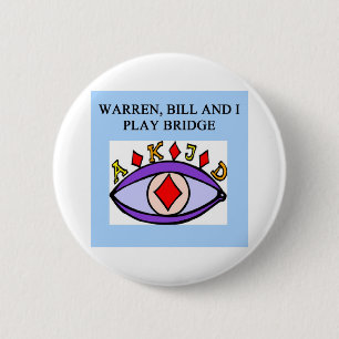 duplicate bridge game player 6 cm round badge