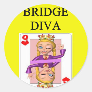 duplicate bridge game player classic round sticker