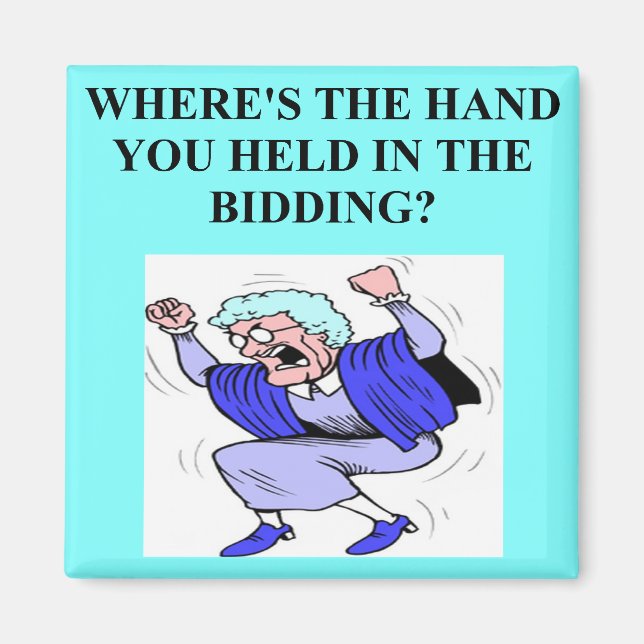 duplicate bridge game player magnet (Front)