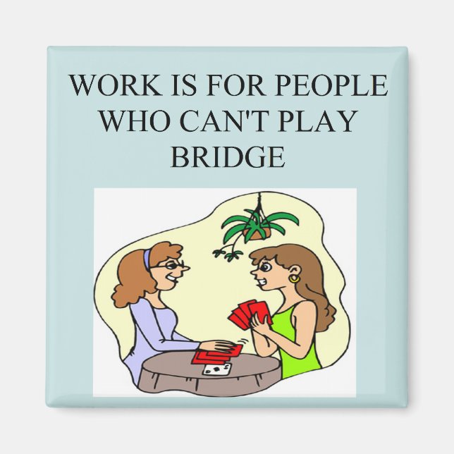duplicate bridge game player magnet (Front)