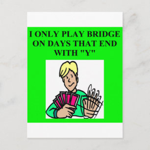duplicate bridge game player postcard