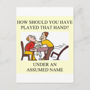 duplicate bridge game player postcard