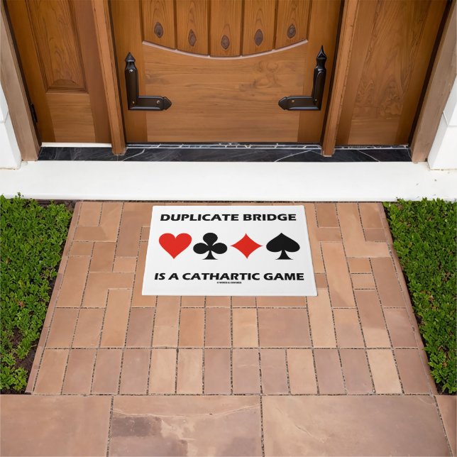 Duplicate Bridge Is A Cathartic Game Card Suits Doormat (Outdoor)