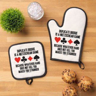 Duplicate Bridge Is A Nietzschean Game Humour Oven Mitt & Pot Holder Set