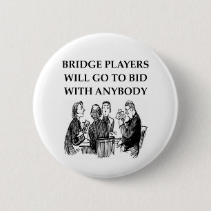 duplicate bridge jokes 6 cm round badge