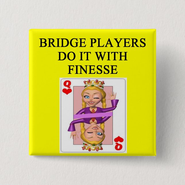 duplicate bridge player 15 cm square badge (Front)