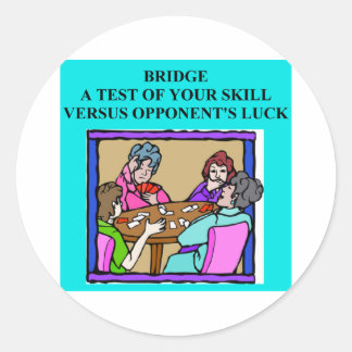 duplicate bridge player design classic round sticker