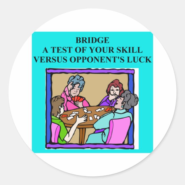 duplicate bridge player design classic round sticker (Front)