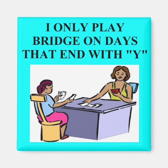duplicate bridge player design magnet (Front)