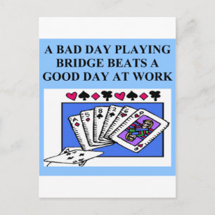 duplicate bridge player design postcard