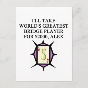 duplicate bridge player design postcard
