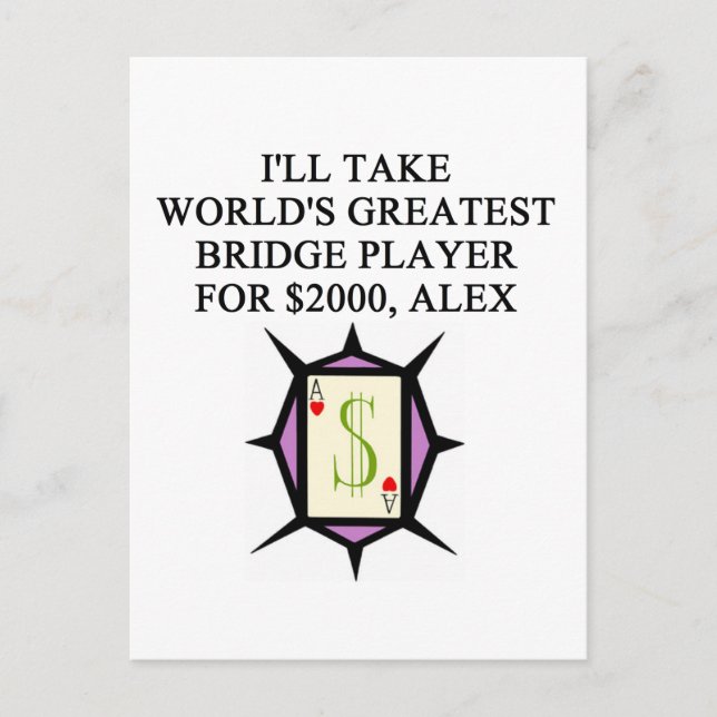duplicate bridge player design postcard (Front)