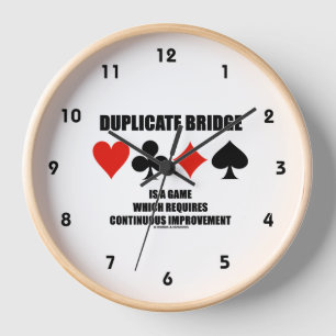 Duplicate Bridge Requires Continuous Improvement Clock