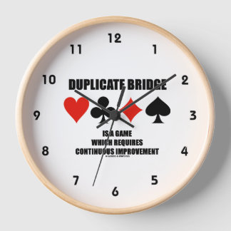 Duplicate Bridge Requires Continuous Improvement Clock
