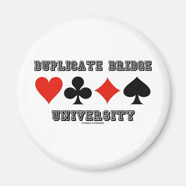 Duplicate Bridge University (Varsity Lettering) Magnet (Front)