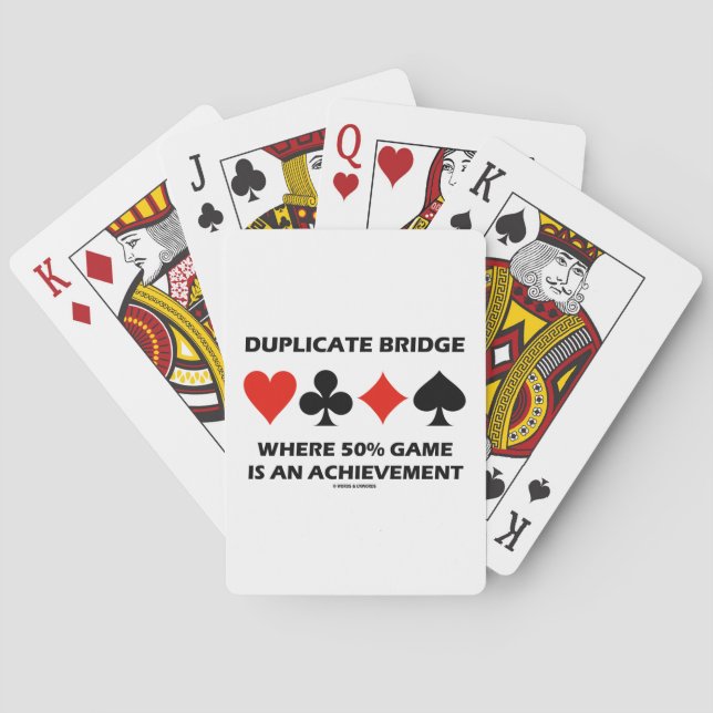 Duplicate Bridge Where 50% Game Is An Achievement Playing Cards (Back)