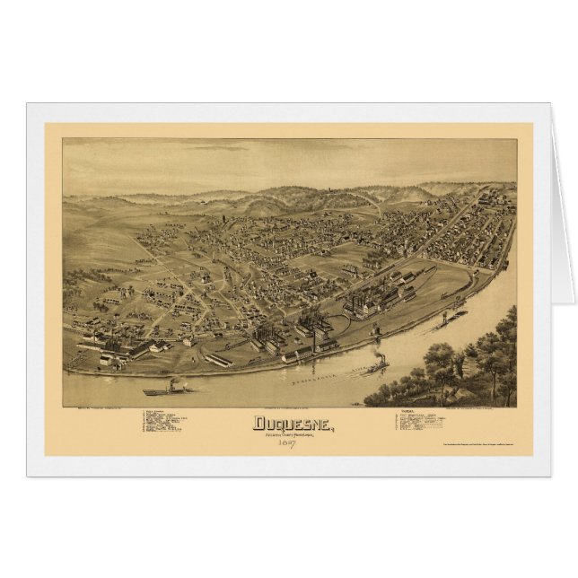 Duquesne, PA Panoramic Map - 1897 (Front Horizontal)